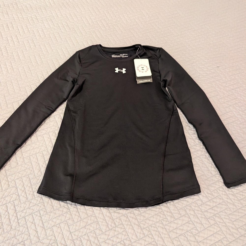 NWT Under Armour YM Coldgear Longsleeved Black (0298)